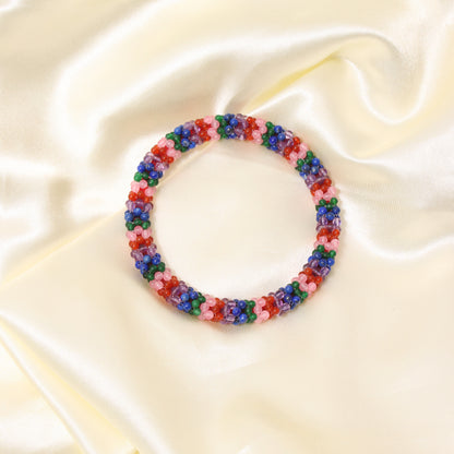 Vibrant Natural Multi-Gemstone Beaded Bangle/Bracelet – Colorful & Energetic Bracelet