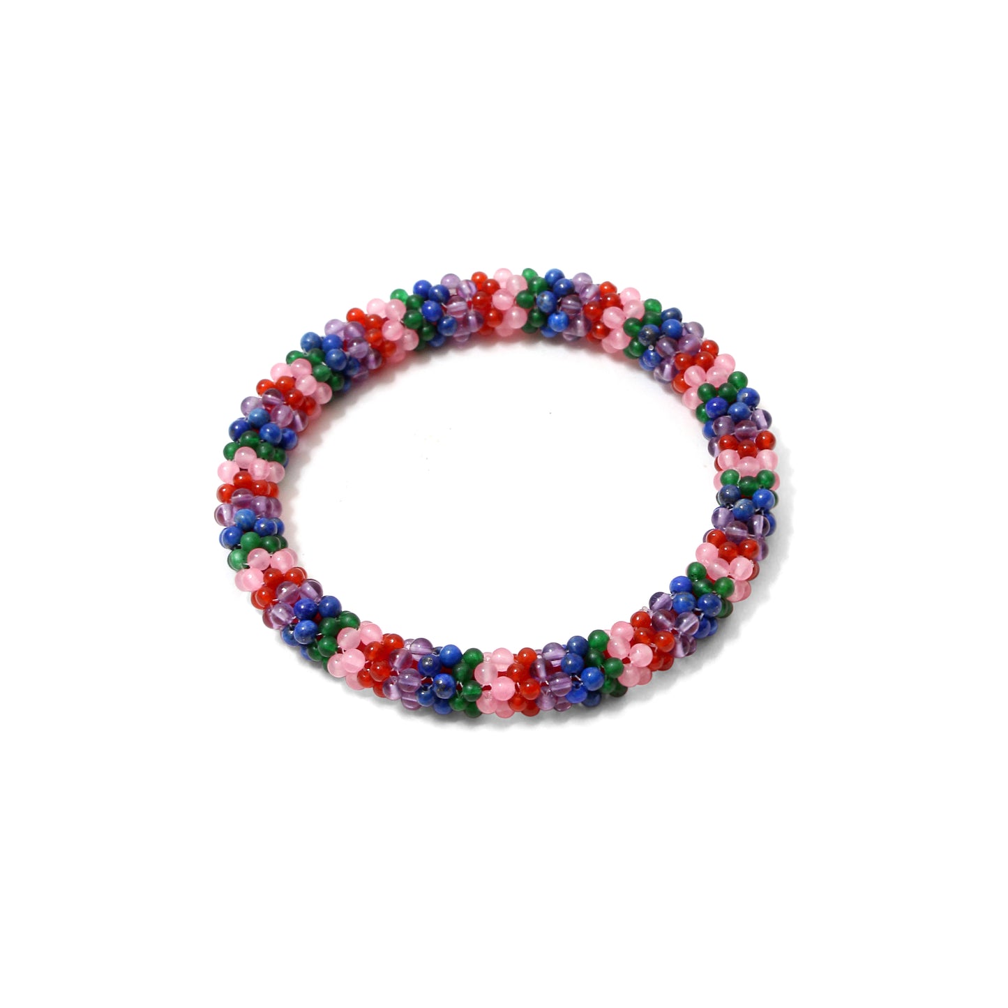 Vibrant Natural Multi-Gemstone Beaded Bangle/Bracelet – Colorful & Energetic Bracelet