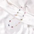 Elegant Natural Multi-Sapphire Beaded Necklace – Sterling Silver Chain Delicate Gemstone Jewelry