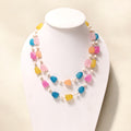 Natural Multi Quartz and Pearl Beads Designer Necklace – Colorful Healing Gemstone Jewelry