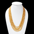 Natural Yellow Sapphire 9 Layer Sarafa Necklace – Luxury Multi-Strand Handmade Gemstone Statement Jewelry