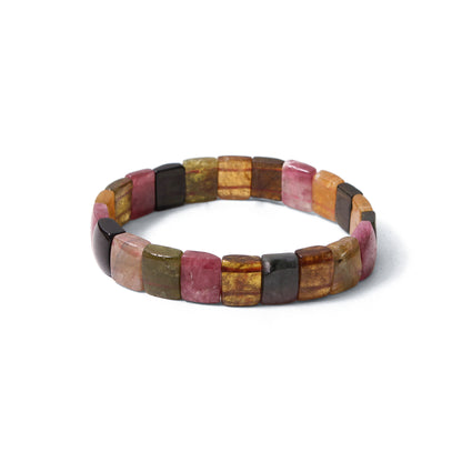 Multi-Tourmaline Gemstone Bracelet – Natural Healing Crystal for Protection, Balance & Positive Energy