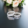 Natural Moonstone Couple Rings in 925 Sterling Silver – Matching Love Bands for Couples