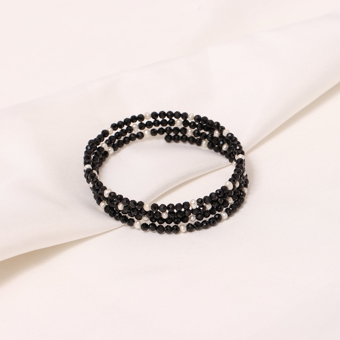 Spinel & Pearl Bangle for Women - Timeless Beauty