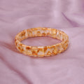 Natural Citrine Rectangle Stretch Bracelet 12x7mm | Handmade Yellow Citrine Gemstone Beaded Bracelet