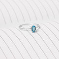 925 Sterling Silver Natural Aqua Quartz Gemstone Ring – Elegant Jewelry with Calming Energy