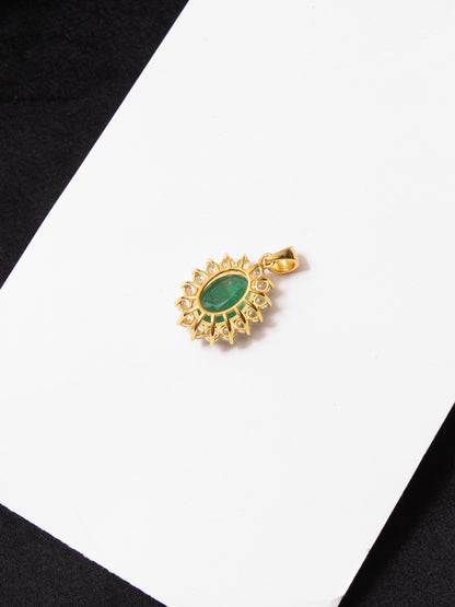 Natural Emerald Oval Pendant in Sterling Silver – Classic Green Gemstone Necklace Pendant, May Birthstone Jewelry