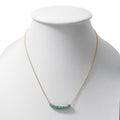 Delicate Natural Emerald Beaded Bar Necklace – Minimalist Birthstone Jewelry