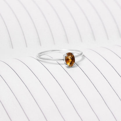 925 Sterling Silver Natural Citrine Gemstone Ring – Elegant Ring With Uplifting Energy Benefits