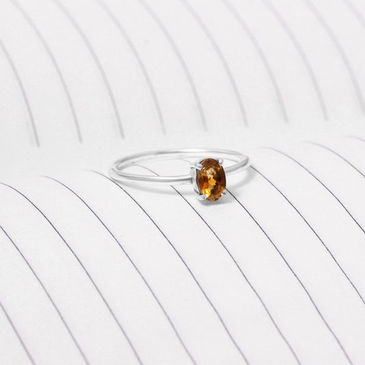 925 Sterling Silver Natural Citrine Gemstone Ring – Elegant Ring With Uplifting Energy Benefits