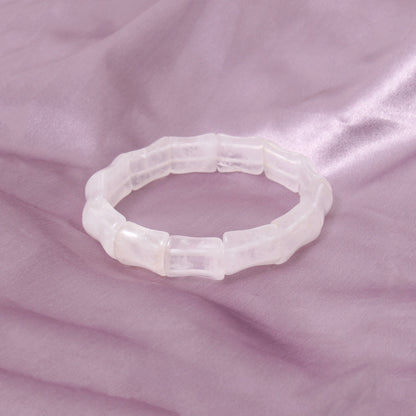 Natural Moonstone Fancy Shape Stretch Bead Bracelet – Handmade Healing Crystal Jewelry for Intuition & Calm