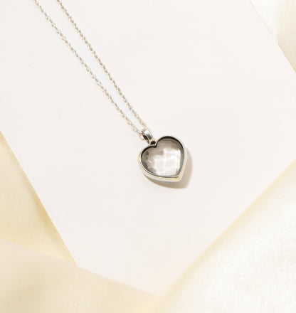 925 Sterling Silver Clear Crystal Quartz Pendant Necklace – Master Healer Stone for Clarity & Energy Amplification