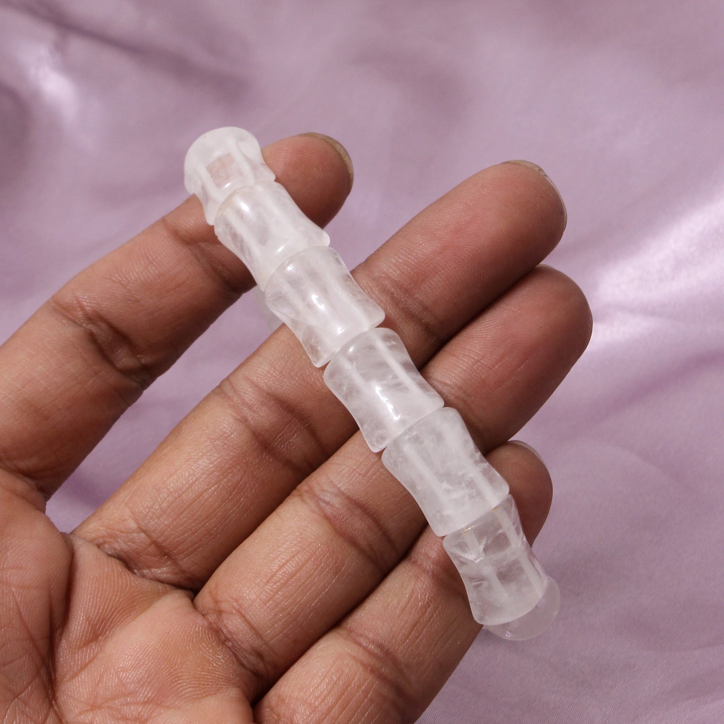 Natural Moonstone Fancy Shape Stretch Bead Bracelet – Handmade Healing Crystal Jewelry for Intuition & Calm