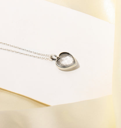 925 Sterling Silver Clear Crystal Quartz Pendant Necklace – Master Healer Stone for Clarity & Energy Amplification