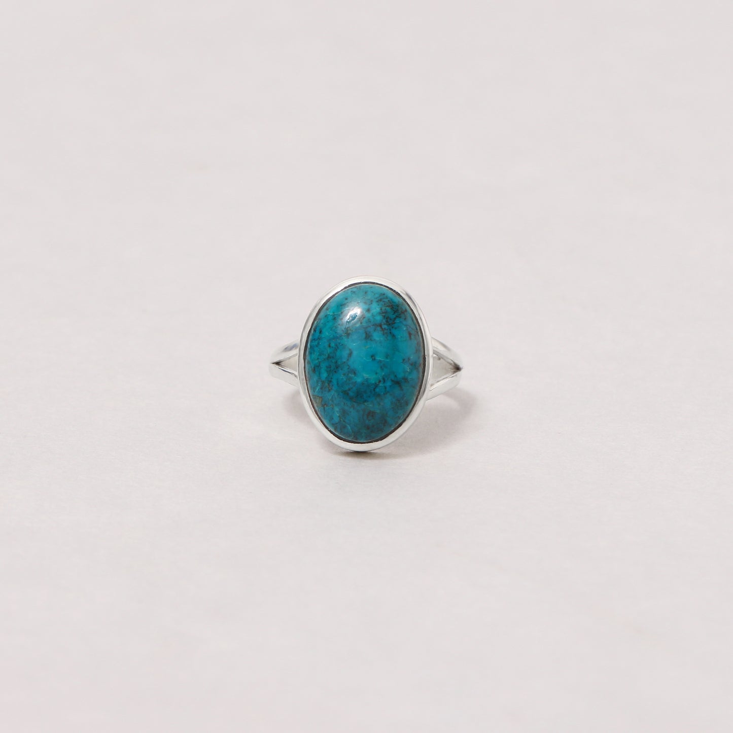 Elegant 925 Sterling Silver Chrysocolla Oval Ring – Genuine Green-Blue Gemstone Jewelry