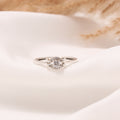 Dazzling 925 Sterling Silver White Zircon Gemstone Ring – Timeless Sparkle and Elegance