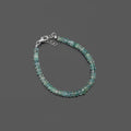 925 Sterling Silver Emerald Beaded Bracelet – Natural Emerald Gemstone Jewelry