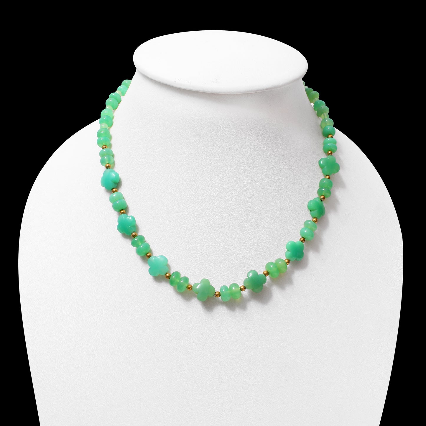 Natural Chrysoprase Beaded Gemstone Necklace – Elegance with Healing Energy