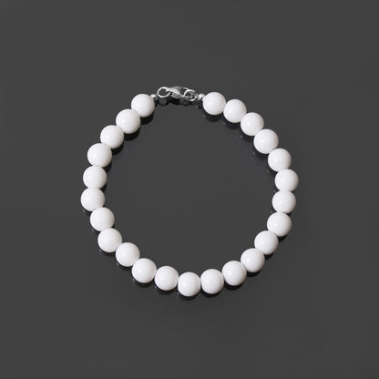 Natural White Coral Gemstone Bracelet – Elegant Healing Jewelry
