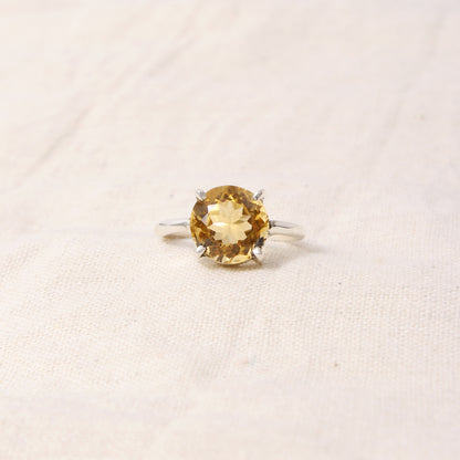 Natural Golden Citrine Gemstone Ring