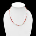 Christmas-Themed Natural Red Coral and Pearl Beaded Necklace – Festive Elegance