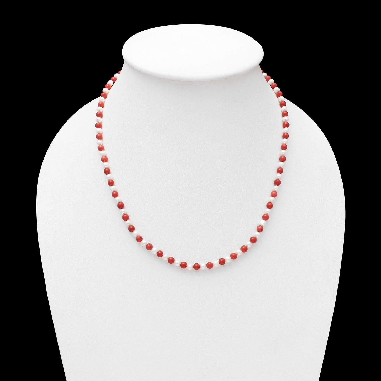 Christmas-Themed Natural Red Coral and Pearl Beaded Bracelet – Festive Elegance