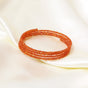 Natural Carnelian Faceted Bead Bangle Bracelet – Orange Gemstone Stretch Stackable Bangle for Energy & Confidence