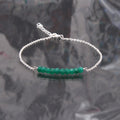 Natural Green Onyx Beaded Chain Bracelet
