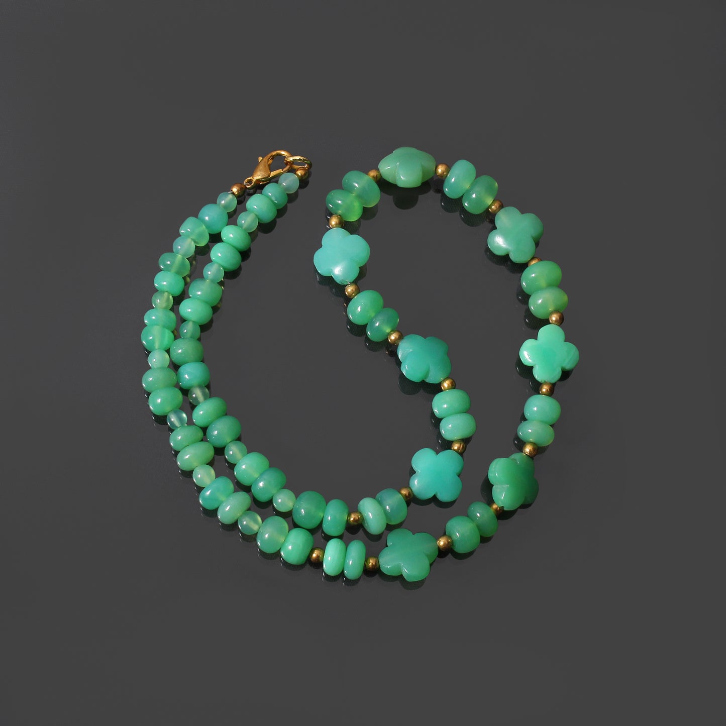 Natural Chrysoprase Beaded Gemstone Necklace – Elegance with Healing Energy