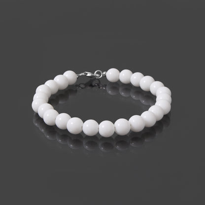 Natural White Coral Gemstone Bracelet – Elegant Healing Jewelry