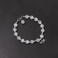 Elegant Selenite Beaded Bracelet with Dragonfly Charm – Pure Serenity