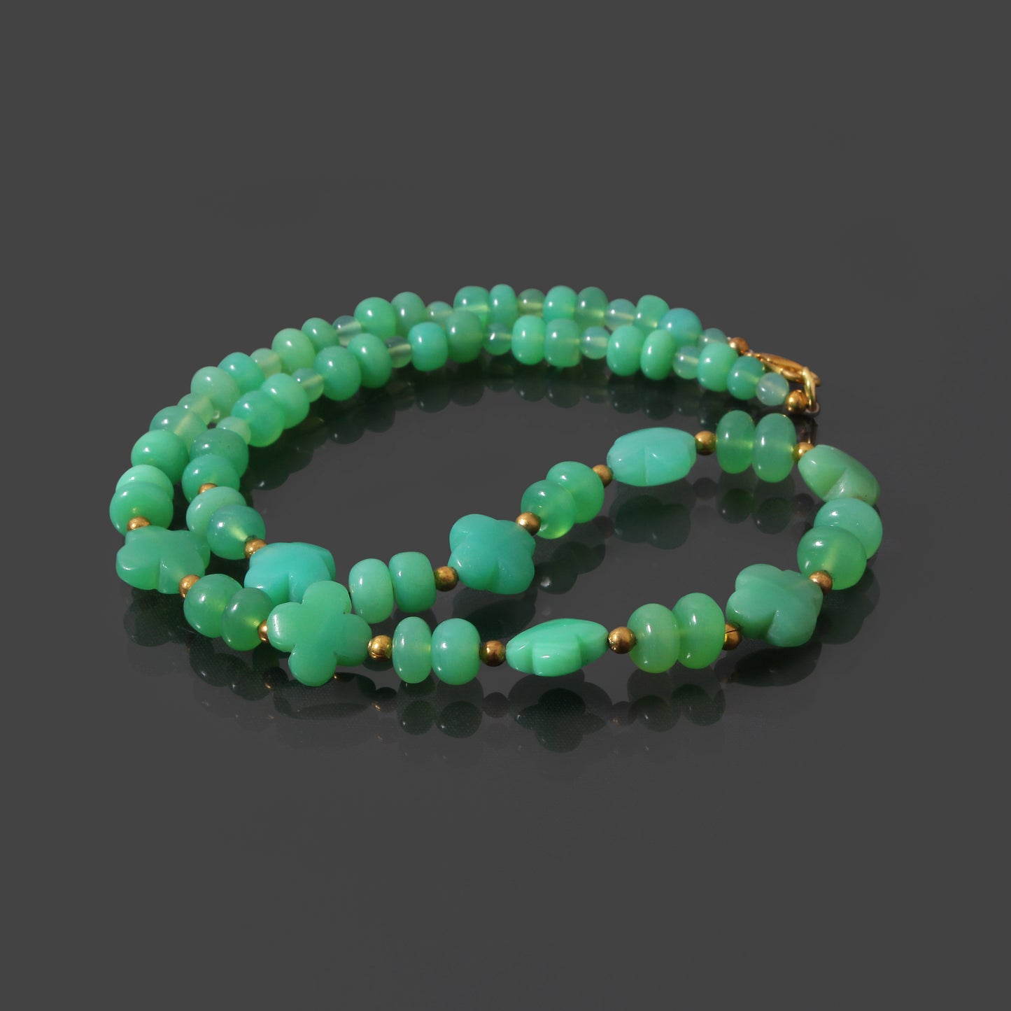 Natural Chrysoprase Beaded Gemstone Necklace – Elegance with Healing Energy