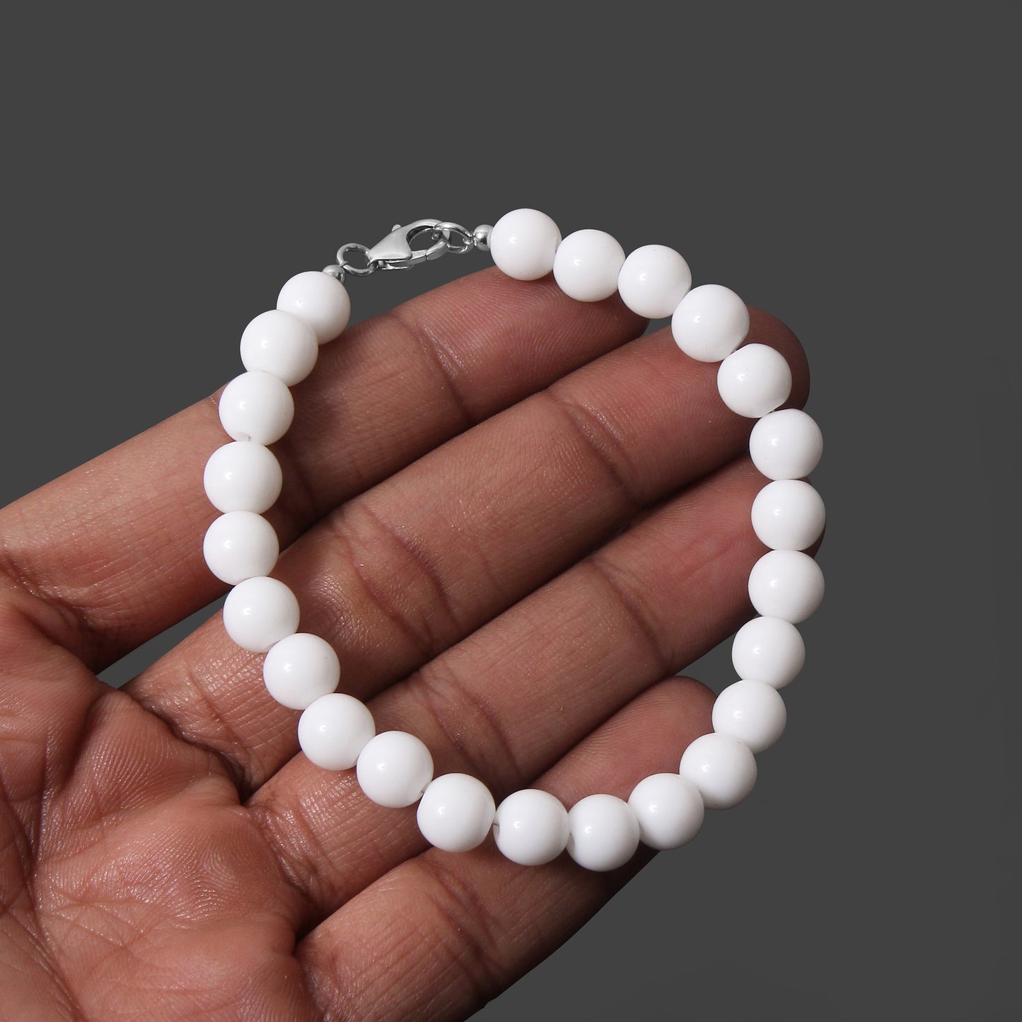 Natural White Coral Gemstone Bracelet – Elegant Healing Jewelry