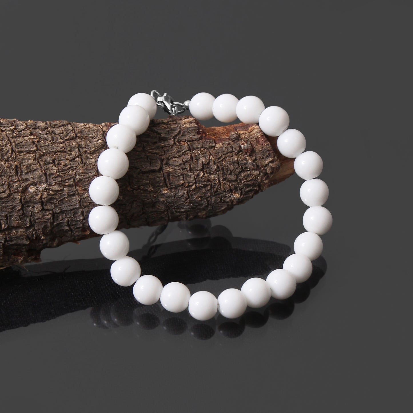 Natural White Coral Gemstone Bracelet – Elegant Healing Jewelry
