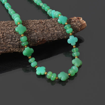 Natural Chrysoprase Beaded Gemstone Necklace – Elegance with Healing Energy