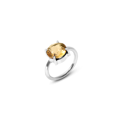 Natural Golden Citrine Gemstone Ring