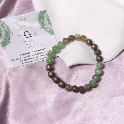 Libra Zodiac Sign Natural Gemstone Bracelet (Tula Rashi) for Harmony and Balance