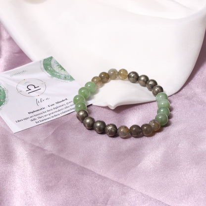 Libra Zodiac Sign Natural Gemstone Bracelet (Tula Rashi) for Harmony and Balance