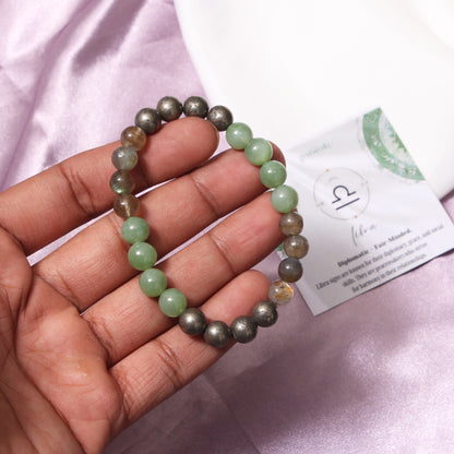 Libra Zodiac Sign Natural Gemstone Bracelet (Tula Rashi) for Harmony and Balance