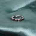 Elegant Natural Ruby 2mm Faceted Round Eternity Ring – Red Gemstone Ring for Love & Confidence