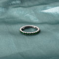 Elegant Natural Emerald Eternity Ring in 925 Sterling Silver – Green Gemstone Ring for Prosperity & Growth