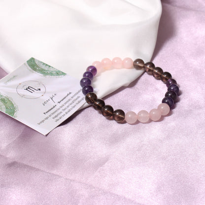 Scorpio Zodiac Sign Natural Gemstone Bracelet (Vrishchik Rashi) for Intensity and Transformation