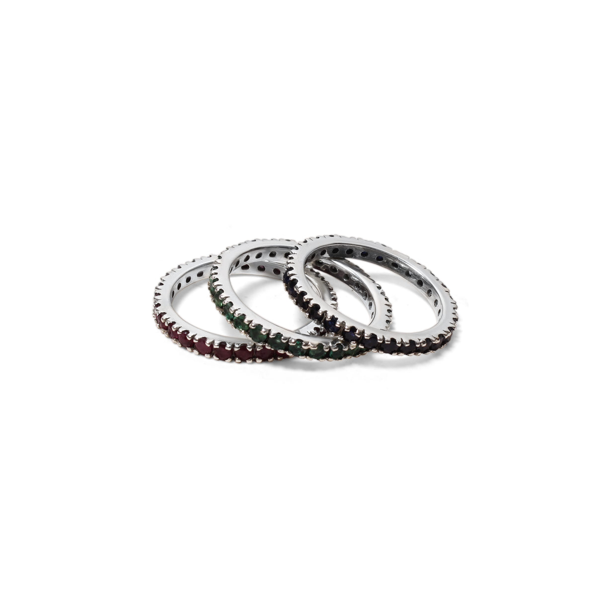 Elegant Natural Blue Sapphire Eternity Ring in 925 Sterling Silver – Gemstone Ring for Wisdom & Success