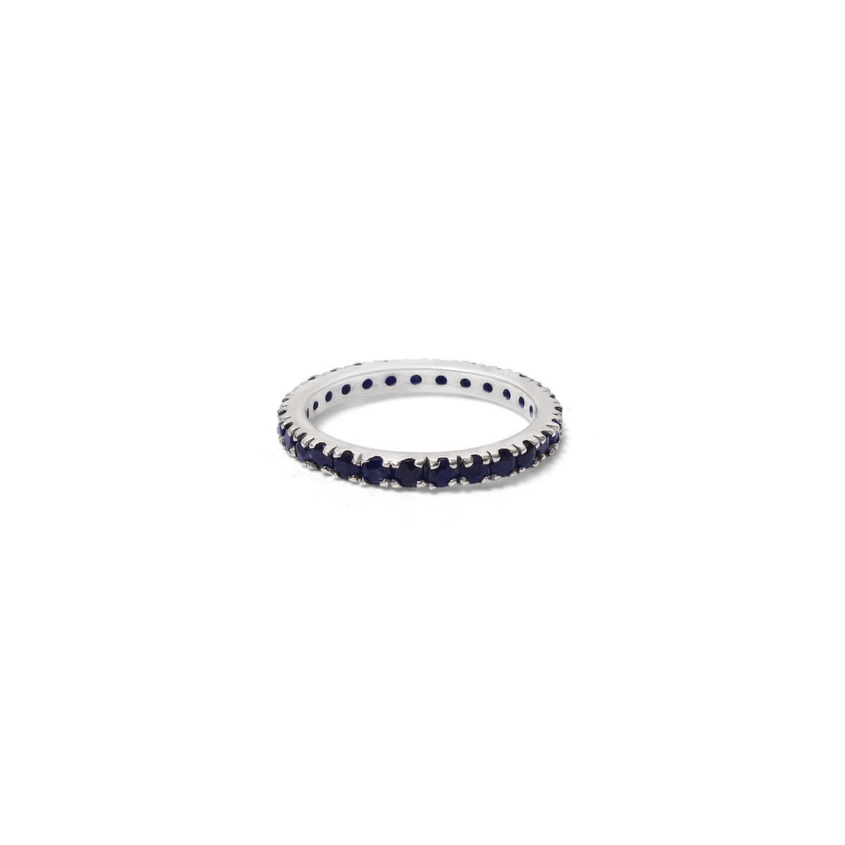 Elegant Natural Blue Sapphire Eternity Ring in 925 Sterling Silver – Gemstone Ring for Wisdom & Success