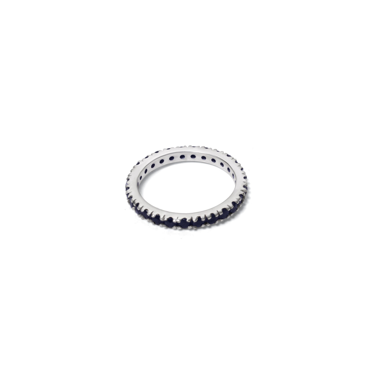 Elegant Natural Blue Sapphire Eternity Ring in 925 Sterling Silver – Gemstone Ring for Wisdom & Success