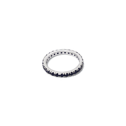 Elegant Natural Blue Sapphire Eternity Ring in 925 Sterling Silver – Gemstone Ring for Wisdom & Success