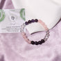 Virgo Zodiac Sign Bracelet (Kanya Rashi) – Natural Amethyst, Rose Quartz, and Clear Quartz Healing Energy Bracelet