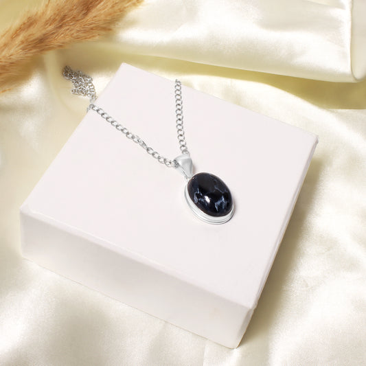 Natural Pietersite Smooth Oval Gemstone Pendant – Protection, Grounding & Inner Strength