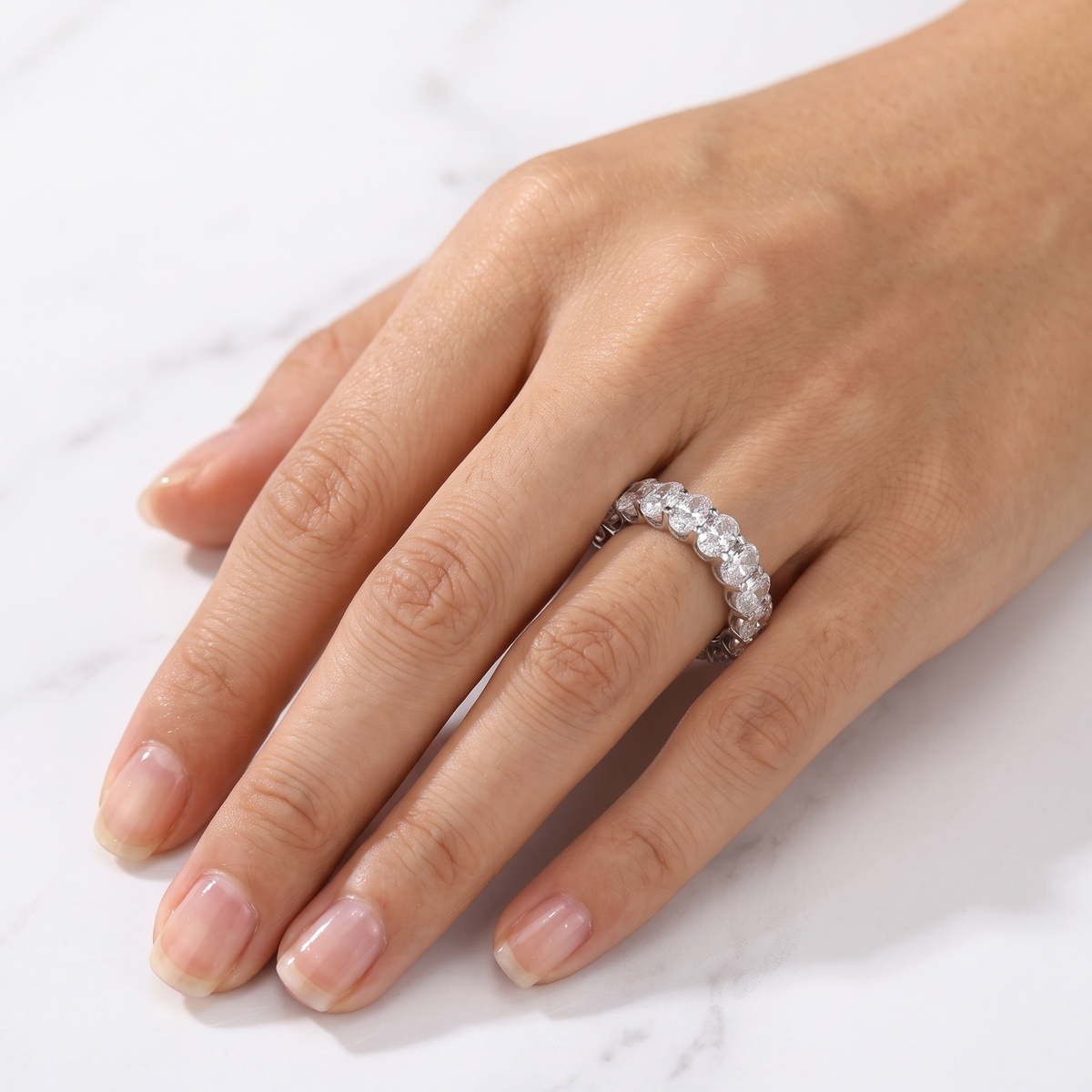 Natural White Topaz Faceted Oval Gemstone Ring – Elegant Sterling Silver Statement Jewelry