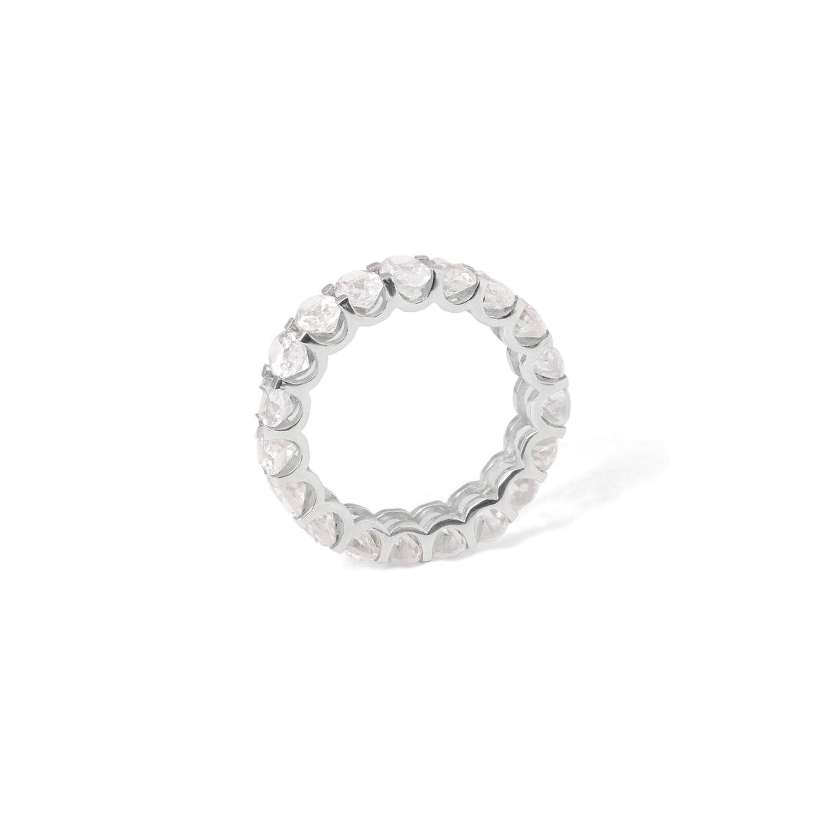Natural White Topaz Faceted Oval Gemstone Ring – Elegant Sterling Silver Statement Jewelry